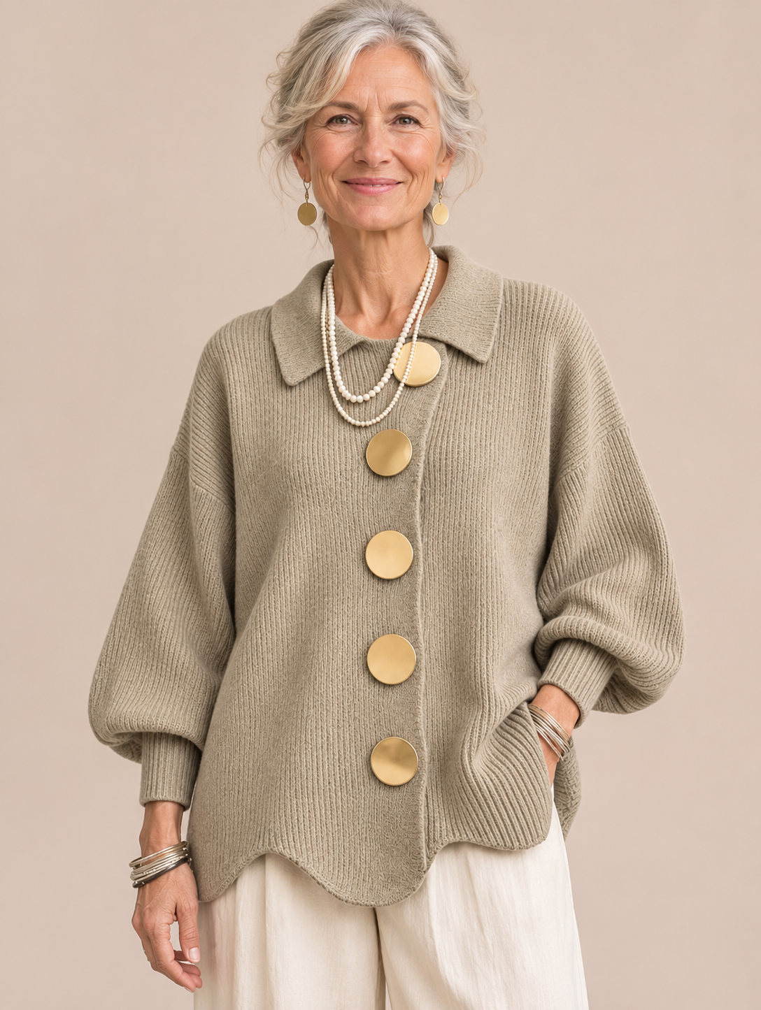 Isadora | Oversized Collared Cardigan