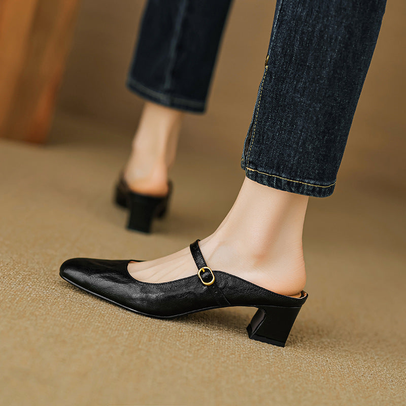 Vian Genuine Leather Mules