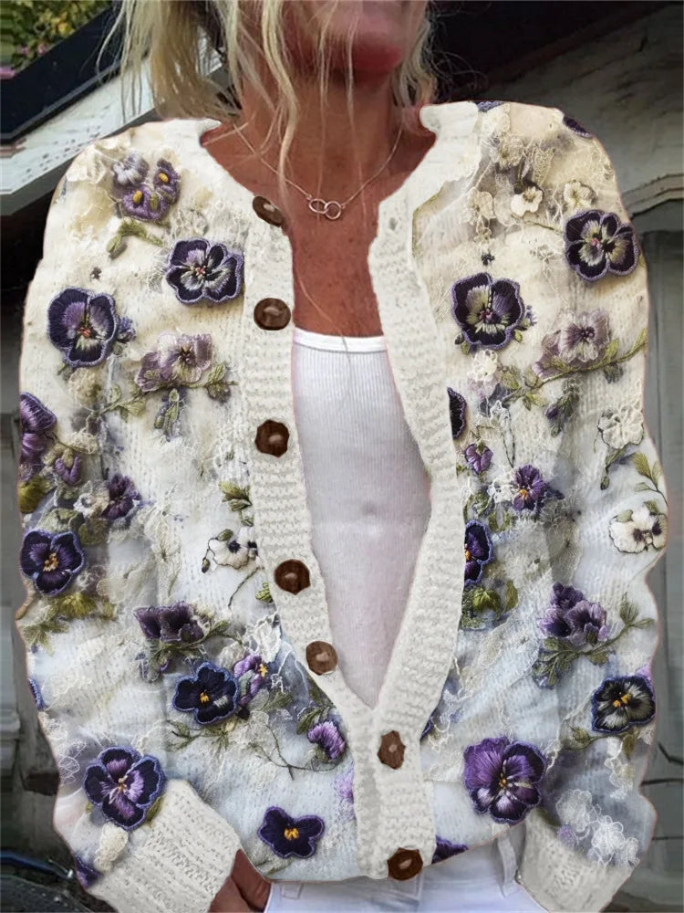 Sofie | Loose fitting cardigan with print