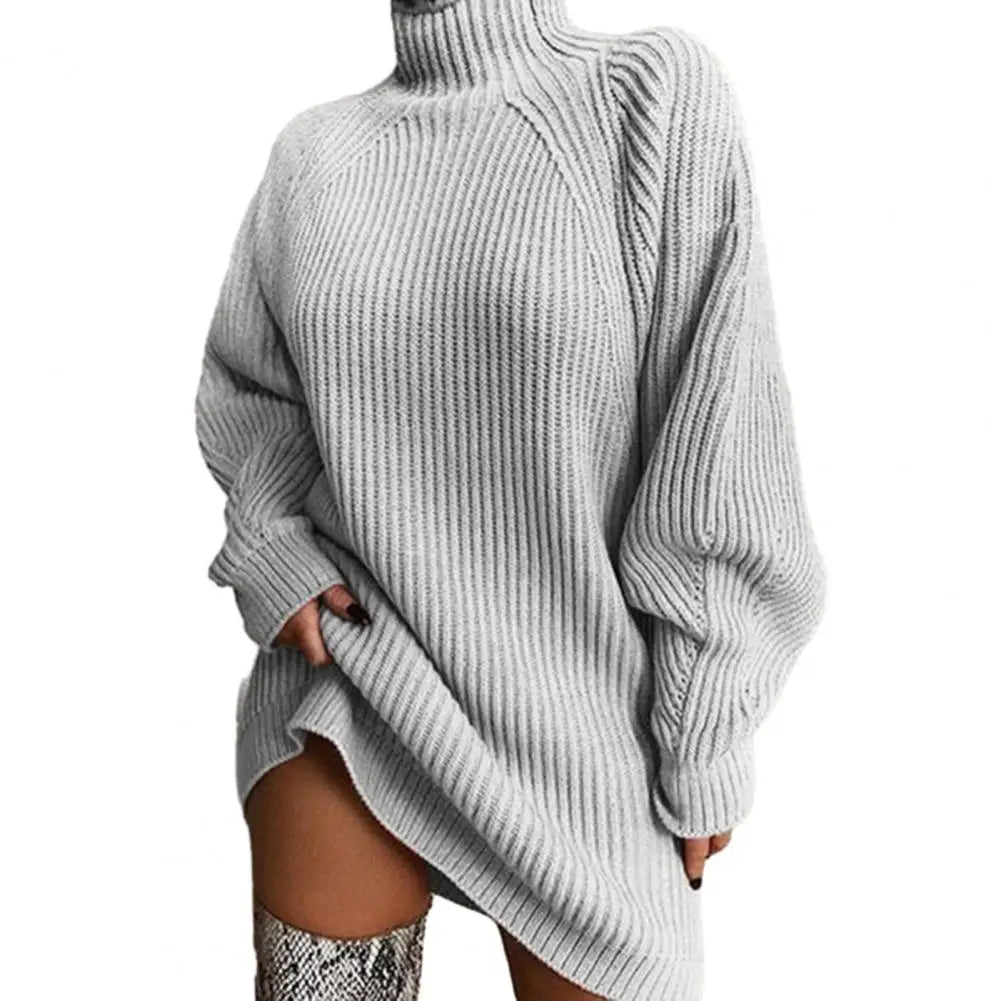 Women's Turtleneck Sweater Dress for Winter