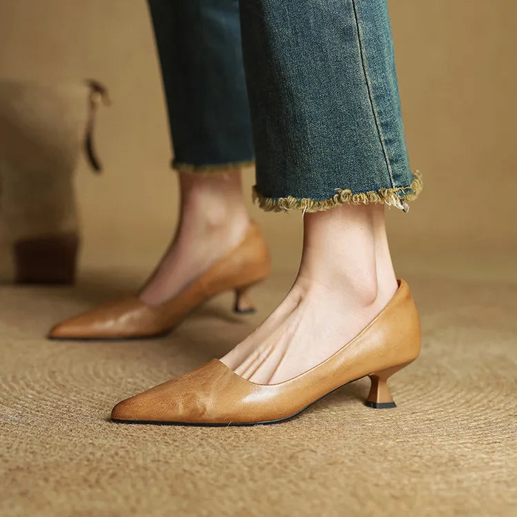 Yanil Genuine Leather Heels
