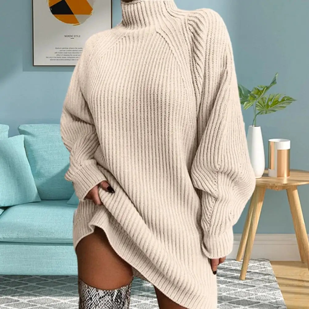 Women's Turtleneck Sweater Dress for Winter