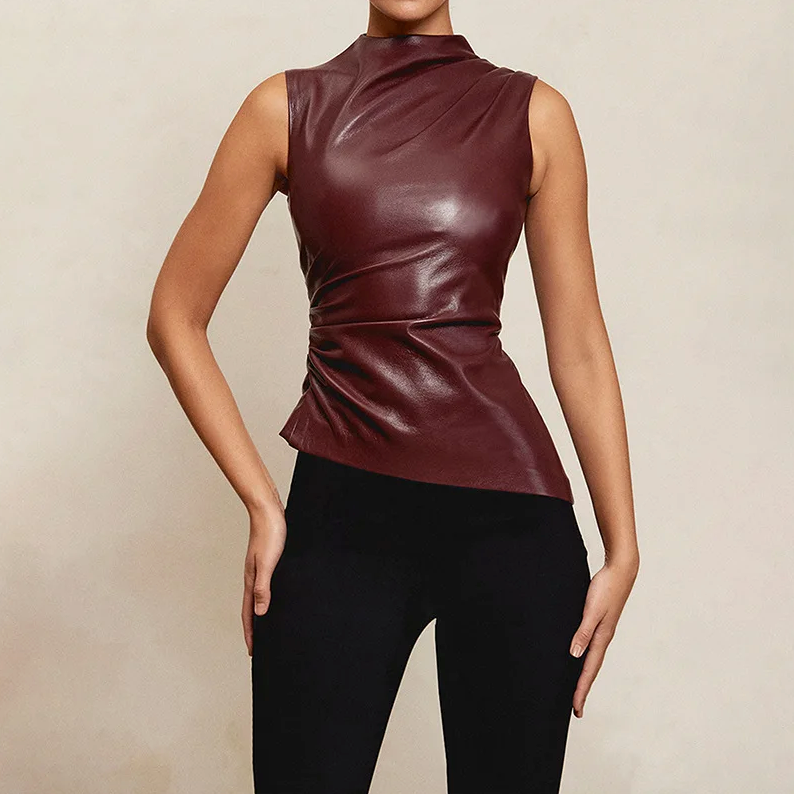 Fiona | Sleek Faux Leather Top