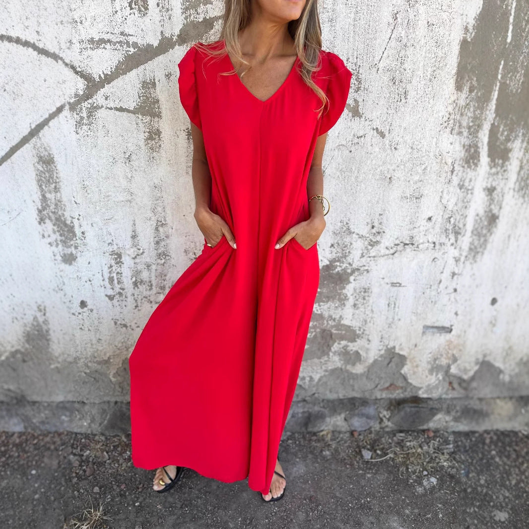 CASSANDRA™ - Trendy V-Neck Jumpsuit