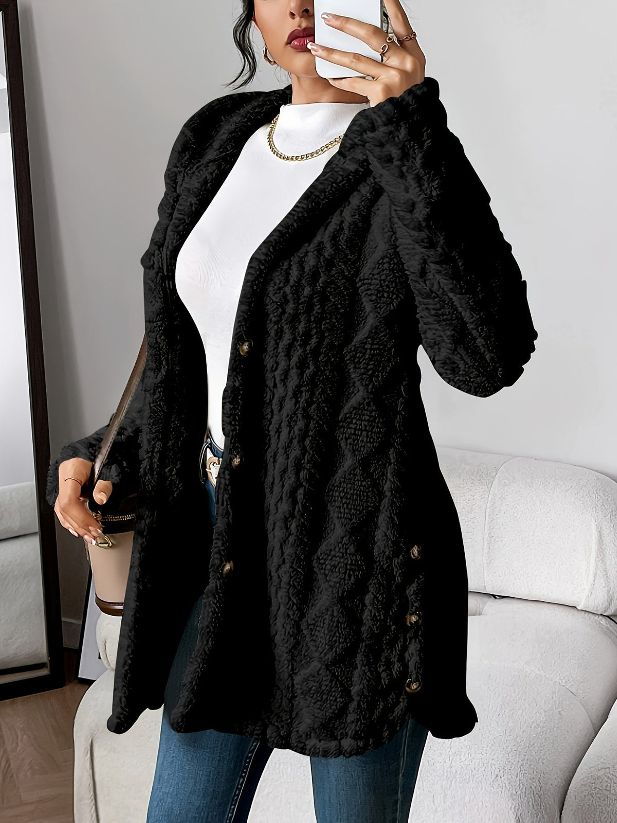 Hayden Soof | Plush Hooded Cardigan