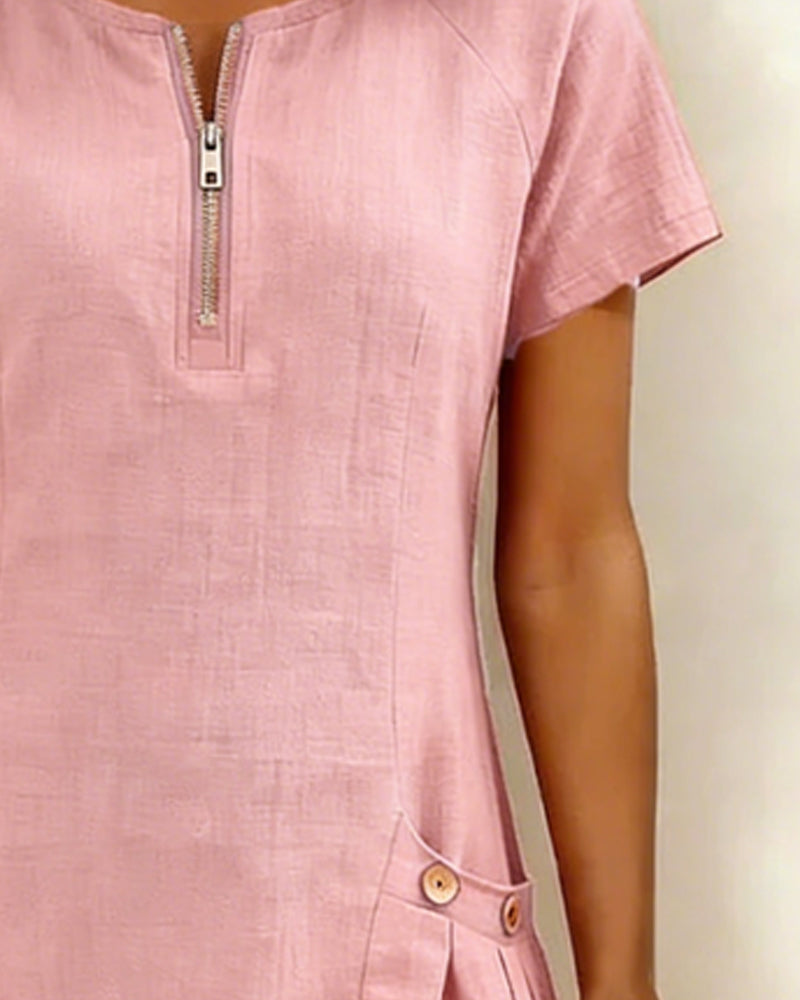 Aisley™ |  Cotton Dress with Zip Closure