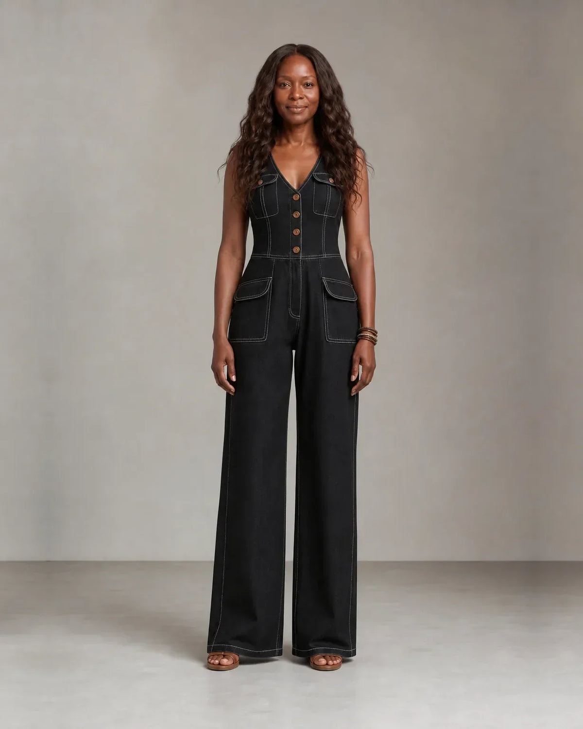 Gabrielle | Relaxed Wide-Leg Denim Overall