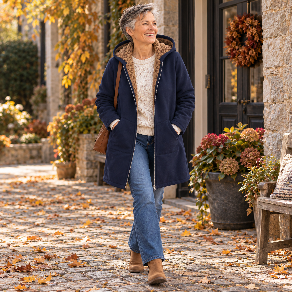 Ava | Cozy Sherpa-Lined Hooded Coat
