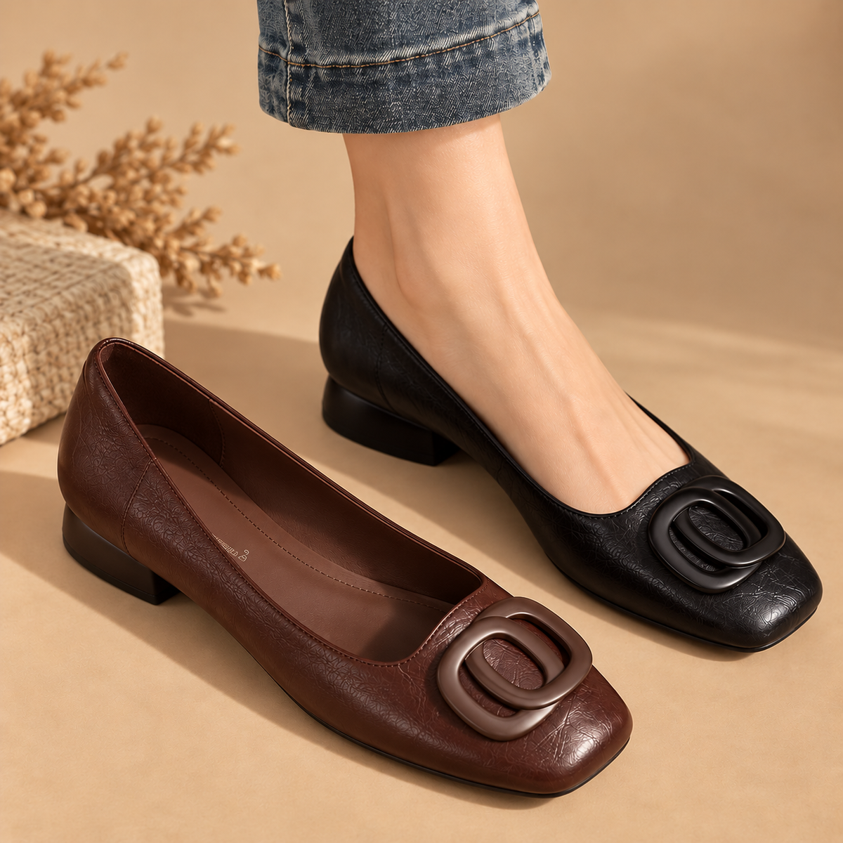 Chloé | Erin Leather Square-Toe Flats