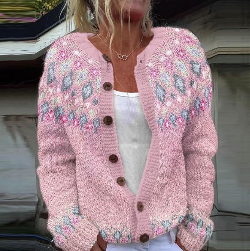 Sofie | Loose fitting cardigan with print
