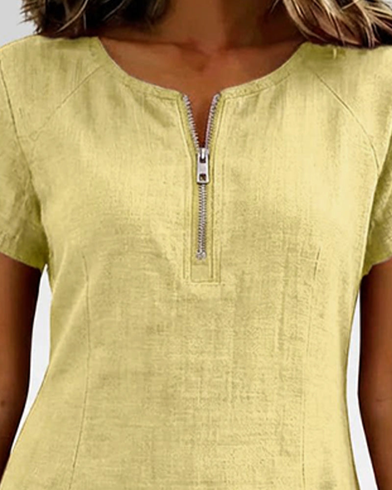 Aisley™ |  Cotton Dress with Zip Closure