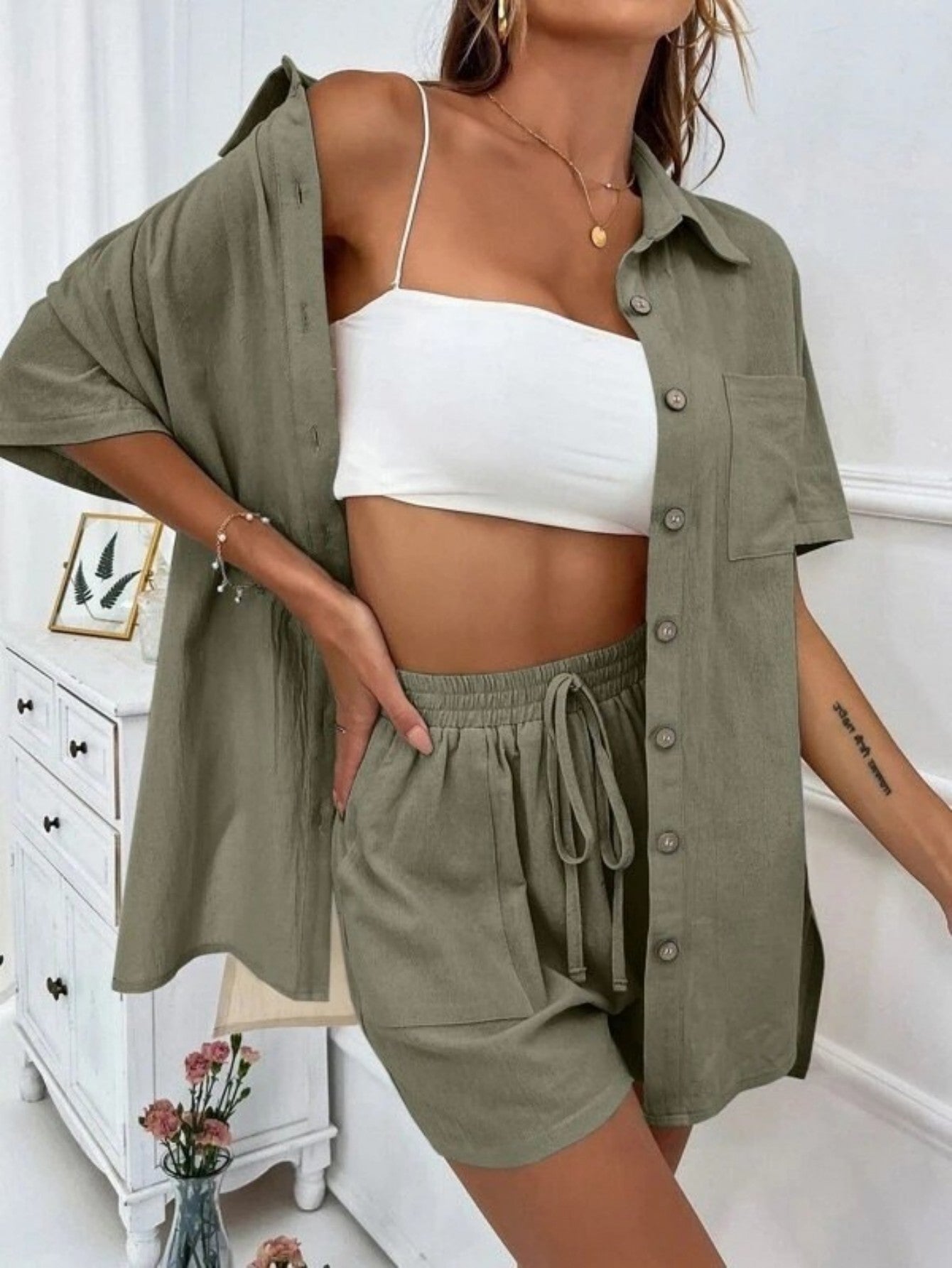 KRISTINE™ –  Button-Down Lounge Set