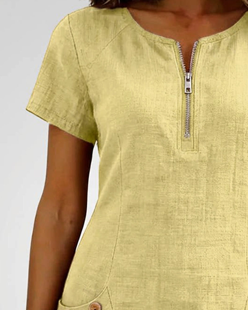 Aisley™ |  Cotton Dress with Zip Closure