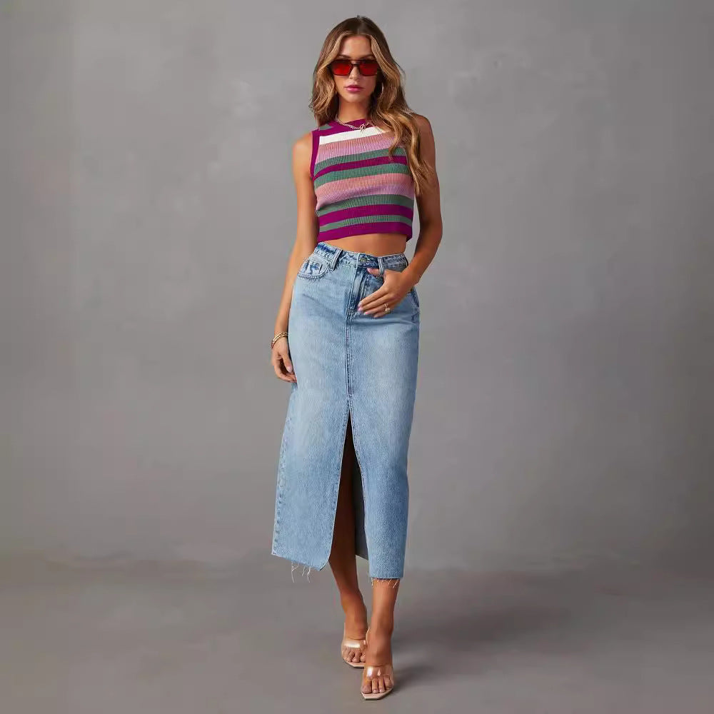 DENISE™ – High-Waist Denim Skirt