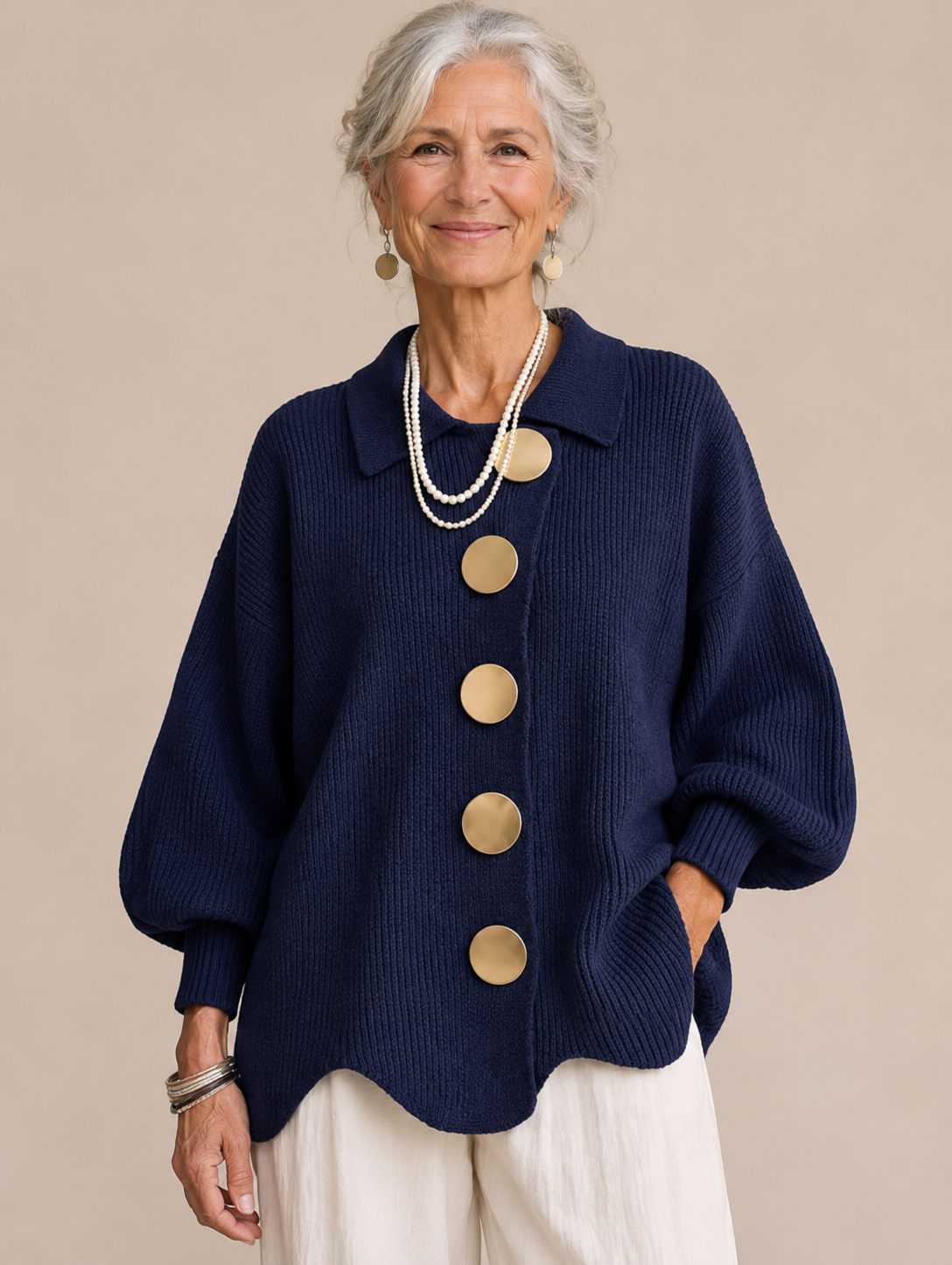 Isadora | Oversized Collared Cardigan