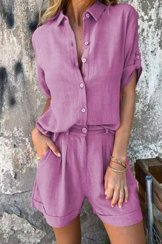 Melda - Breezy Buttoned Set