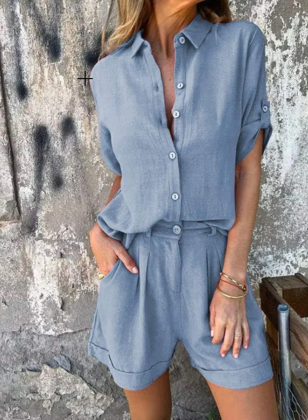 Melda - Breezy Buttoned Set