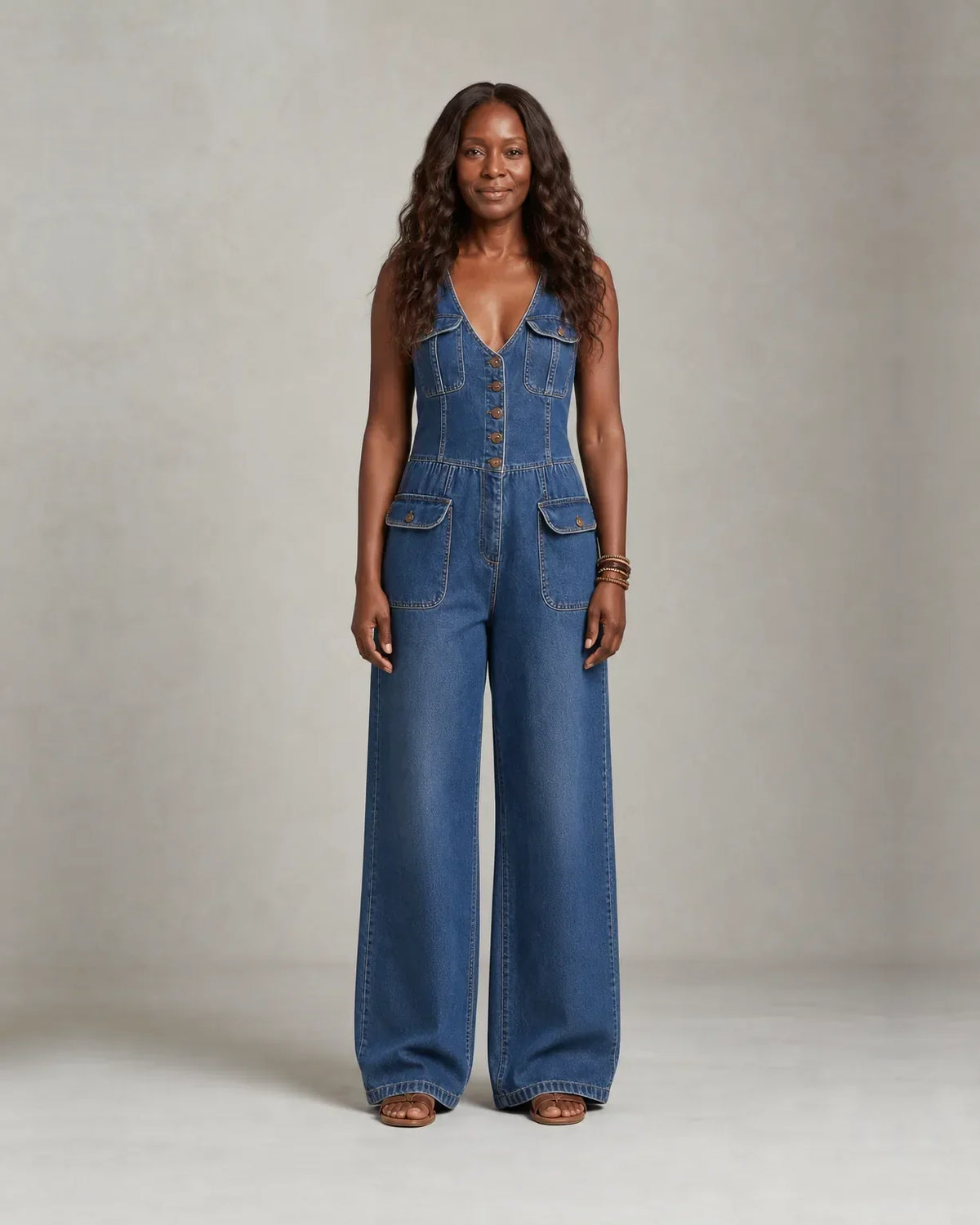 Gabrielle | Relaxed Wide-Leg Denim Overall