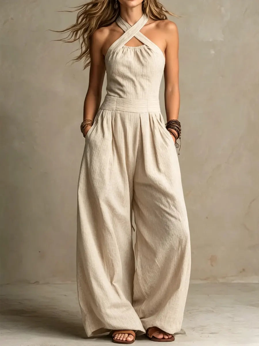Camille™ | Open-Back Wide-Leg Jumpsuit