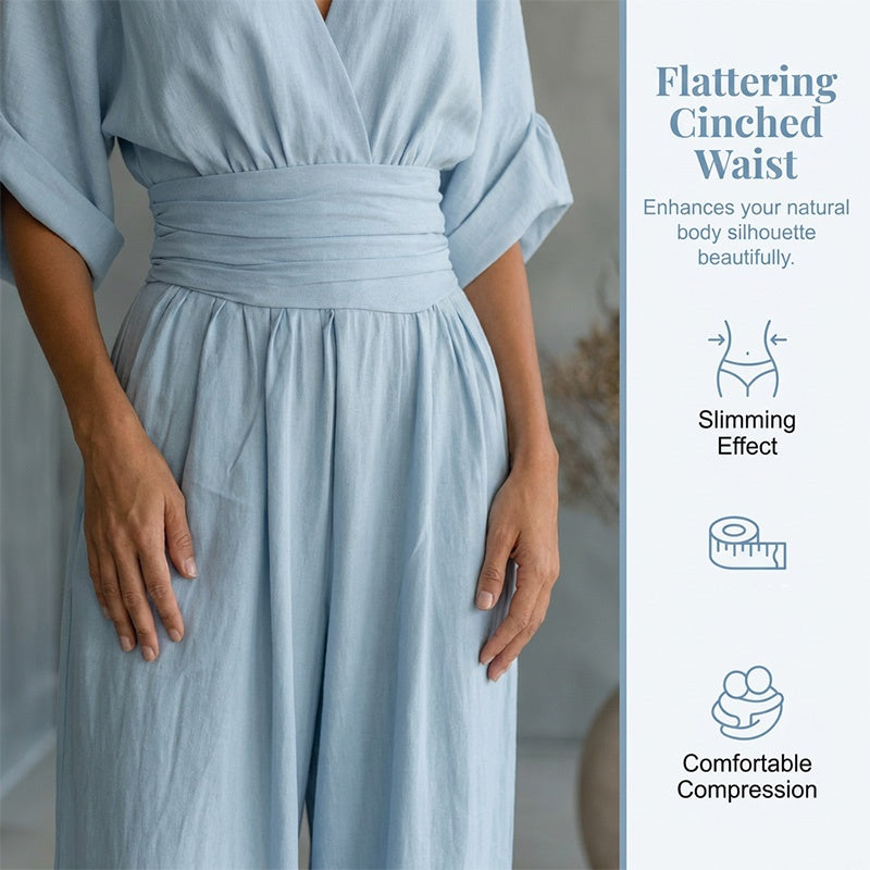 Maevra™ | V-Neck High-Waist Wide-Leg Jumpsuit